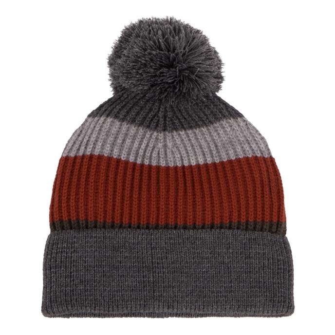 totes Mens Rib Knitted Hat With Pom Pom Detail Multi Extra Image 1